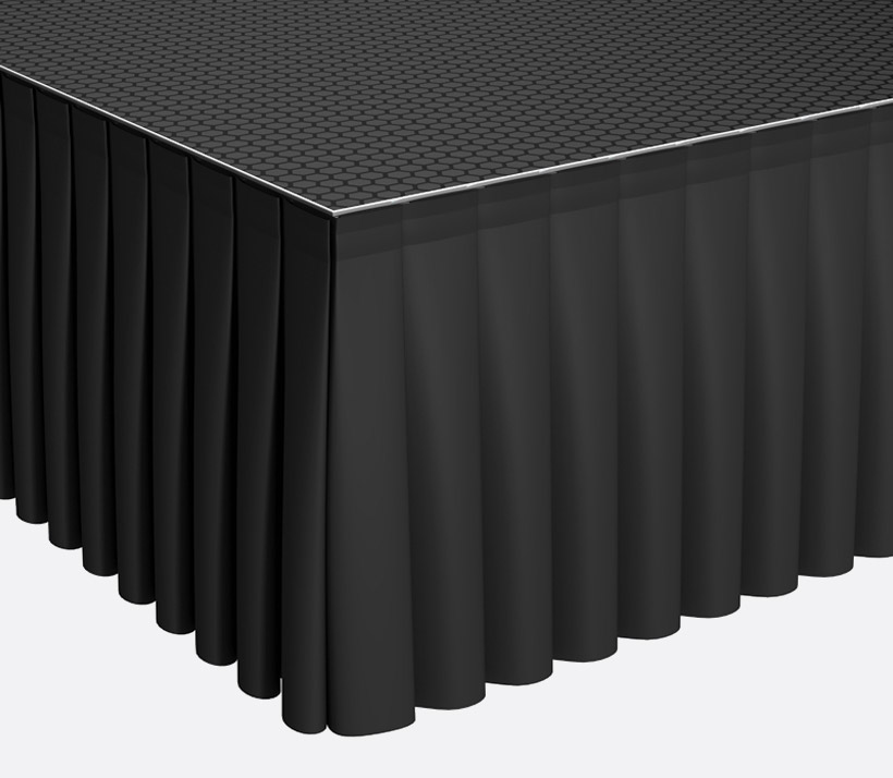 Jupe de scène noir L : 6m x 40 cm - ignifugé M1
