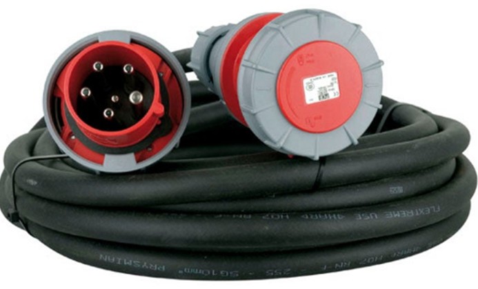 Câble 32A triphasé sur fiche P17 - L : 10m